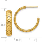 Leslie's 14K Polished Design J-Hoop Patterned Earrings - Image 4
