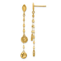Leslie's 14K Polished and Diamond-cut Disc Dangle Post Earrings