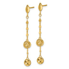 Leslie's 14K Polished and Diamond-cut Disc Dangle Post Earrings - Image 2