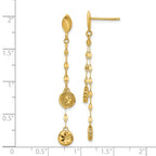 Leslie's 14K Polished and Diamond-cut Disc Dangle Post Earrings - Image 4