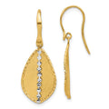 Leslie's 14K Two-tone Polished and Satin Teardrop Dangle Earrings