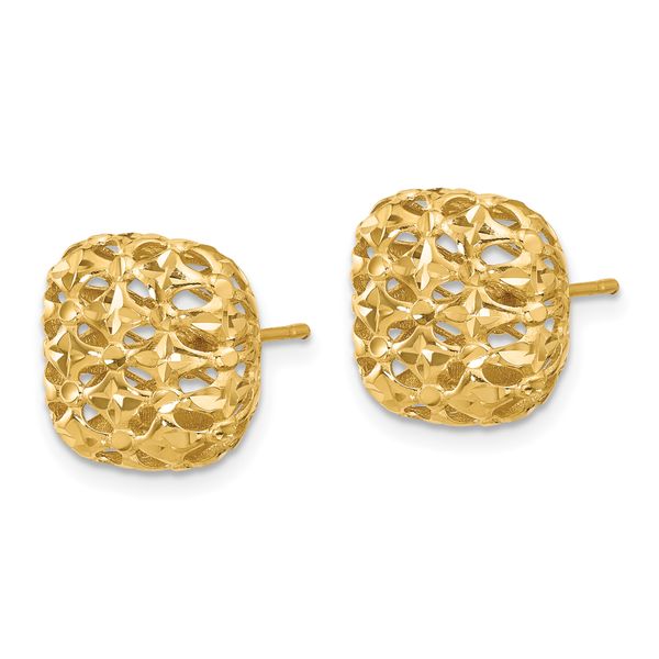 Leslie's 14K Polished Puffed Square Post Earrings - Image 2