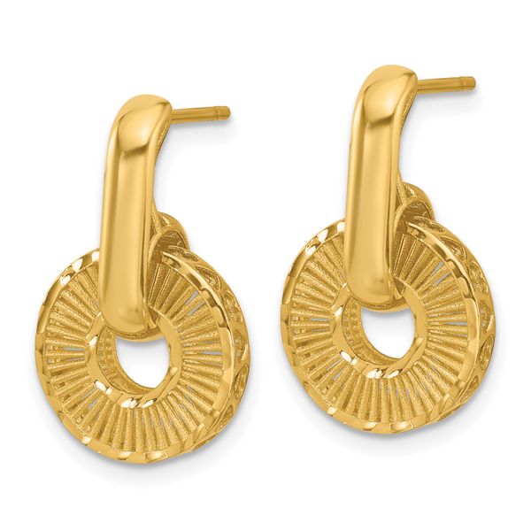 Leslie's 14K Polished and Diamond-cut Dangle Post Earrings - Image 2