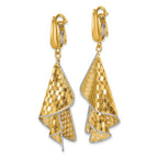 Leslie's 14K Two-tone Polished & D/C Post Omega Dangle Earrings - Image 2