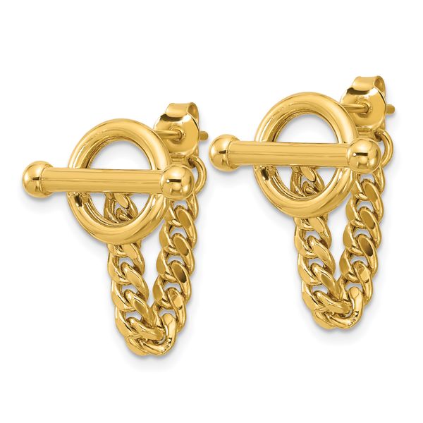 Leslie's 14K Polished Toggle Chain Post Earrings - Image 2