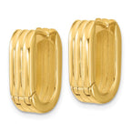 Leslie's 14K Polished / Grooved Hinged Huggie Hoop Earrings - Image 4