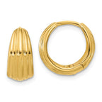 Leslie's 14K Polished/Grooved Round Huggie Hoop Earrings