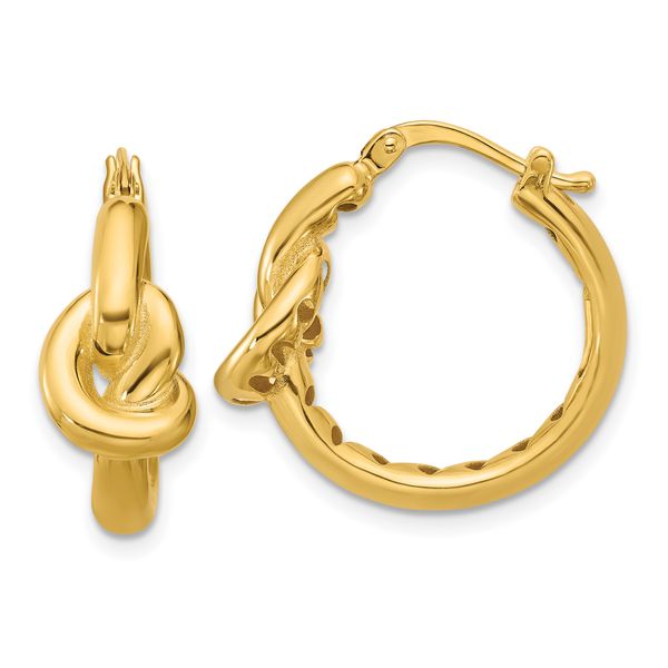 Leslie's 14K Polished Hollow Knot Round Hoop Earrings