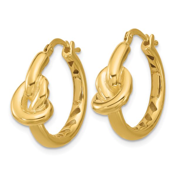 Leslie's 14K Polished Hollow Knot Round Hoop Earrings - Image 2