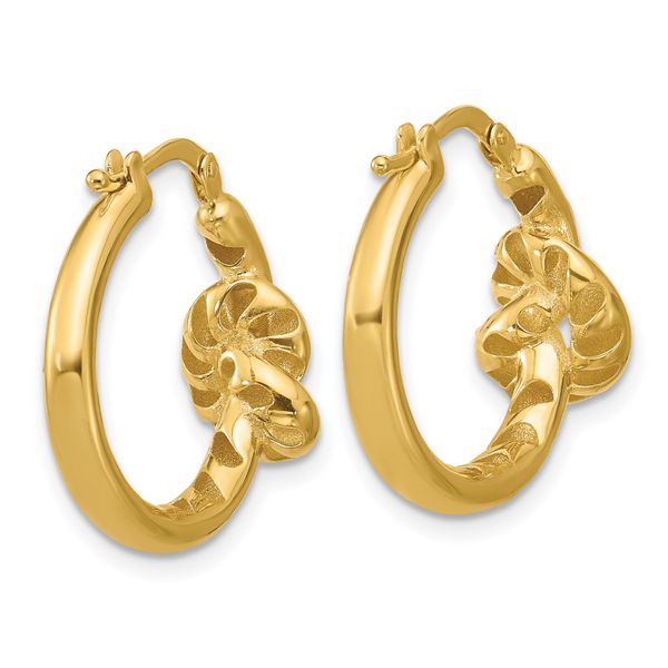 Leslie's 14K Polished Hollow Knot Round Hoop Earrings - Image 4