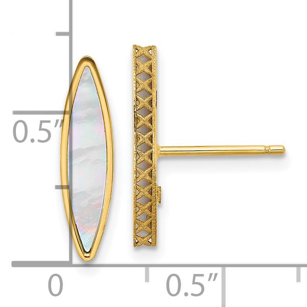 Leslie's 14K Polished Mother of Pearl Post Earrings - Image 5