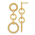 Leslie's 14K Polished Fancy Circle Link Dangle Post Earrings