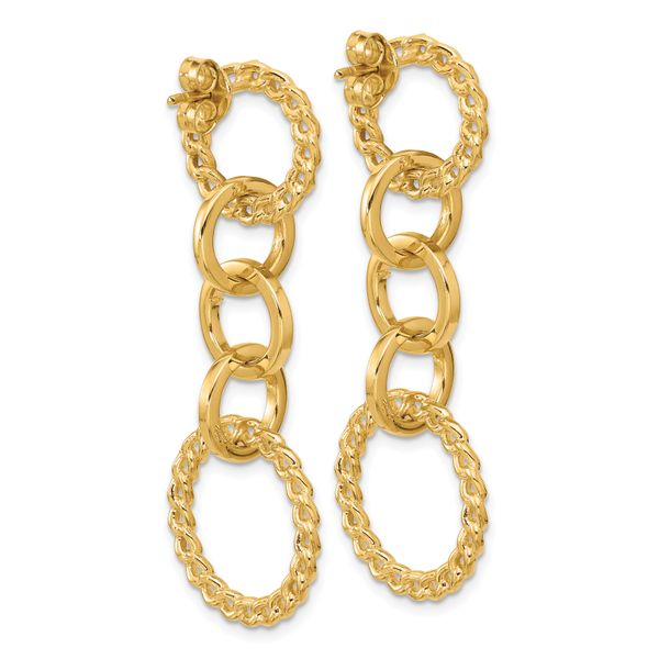 Leslie's 14K Polished Fancy Circle Link Dangle Post Earrings - Image 4