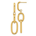 Leslie's 14K Polished Oval Link Dangle Post Earrings