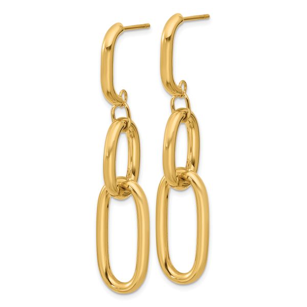 Leslie's 14K Polished Oval Link Dangle Post Earrings - Image 2