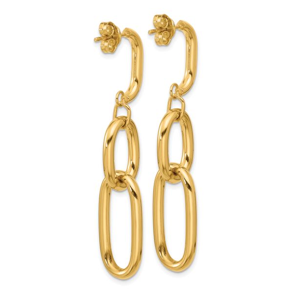 Leslie's 14K Polished Oval Link Dangle Post Earrings - Image 4