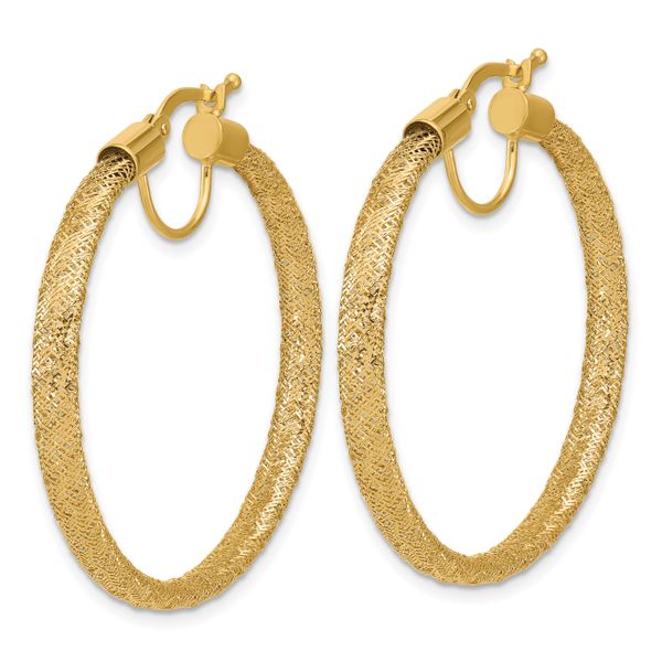 Leslie's 14K Polished Mesh Round Hoop Earrings - Image 2