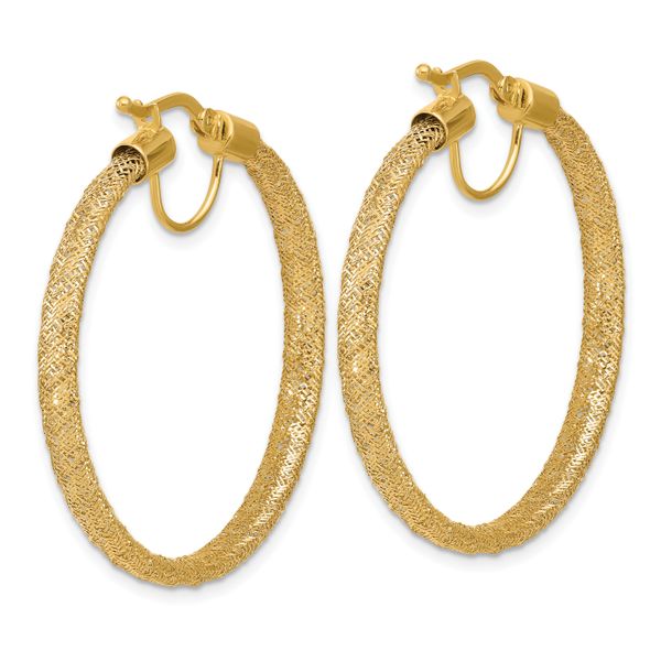 Leslie's 14K Polished Mesh Round Hoop Earrings - Image 4