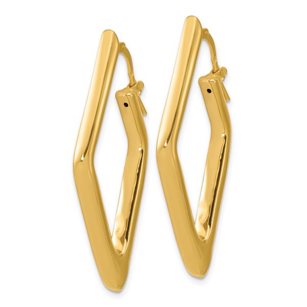 Leslie's 14K Polished Hollow Diamond Shape Hoop Earrings - Image 2