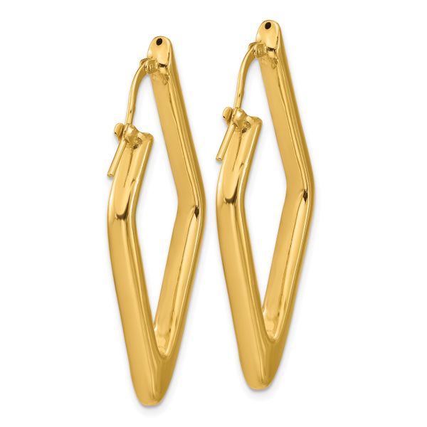 Leslie's 14K Polished Hollow Diamond Shape Hoop Earrings - Image 4