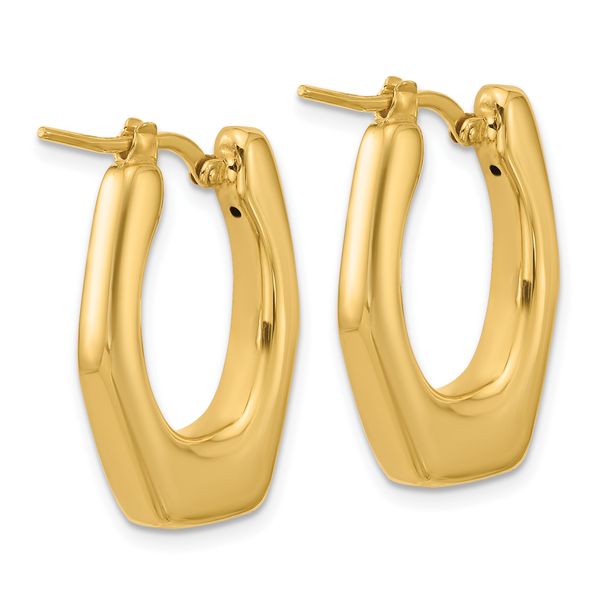 Leslie's 14K Polished Hollow Fancy Hoop Earrings - Image 4