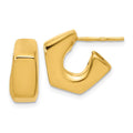 Leslie's 14K Polished Hollow J-Hoop Post Earrings