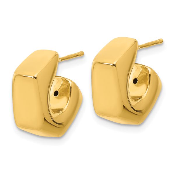Leslie's 14K Polished Hollow J-Hoop Post Earrings - Image 2