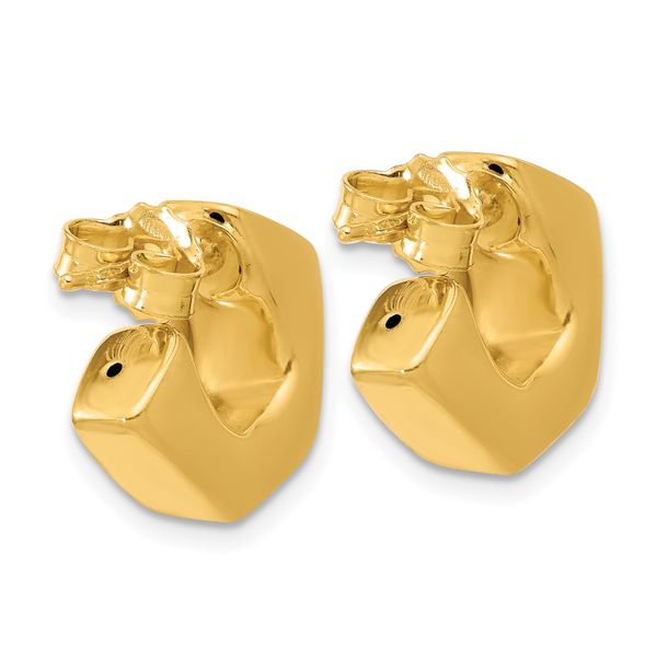 Leslie's 14K Polished Hollow J-Hoop Post Earrings - Image 4