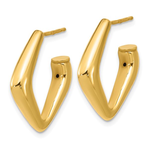 Leslie's 14K Polished Hollow J-Hoop Post Earrings - Image 2