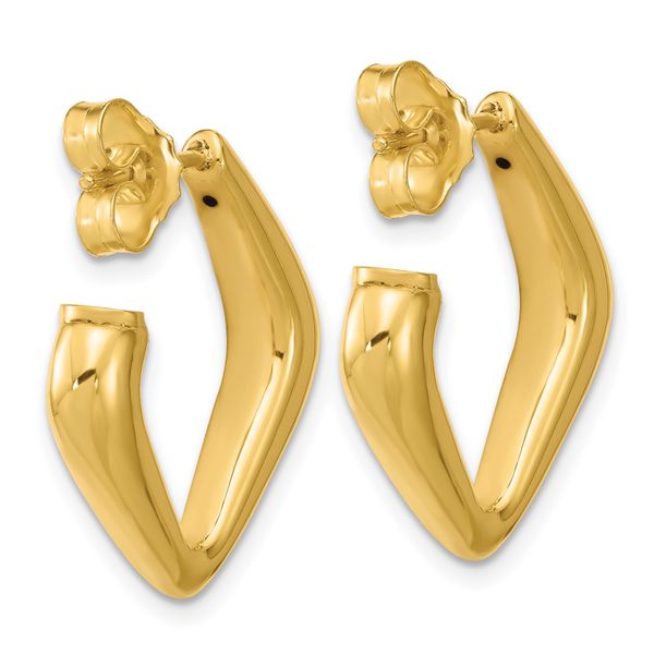 Leslie's 14K Polished Hollow J-Hoop Post Earrings - Image 4