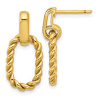 Leslie's 14K Polished and Twisted Oval Link Dangle Post Earrings