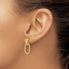 Leslie's 14K Polished and Twisted Oval Link Dangle Post Earrings - Image 3