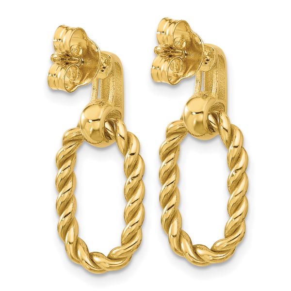 Leslie's 14K Polished and Twisted Oval Link Dangle Post Earrings - Image 4