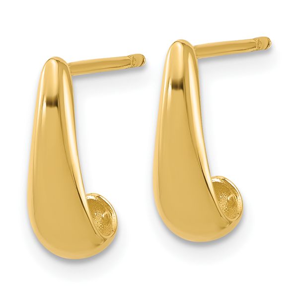 Leslie's 14K Polished J-Hoop Post Earrings - Image 2