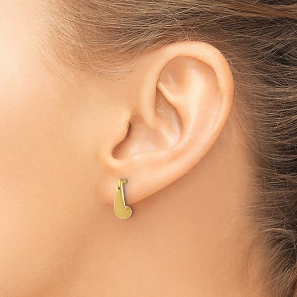 Leslie's 14K Polished J-Hoop Post Earrings - Image 3