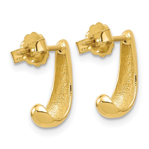 Leslie's 14K Polished J-Hoop Post Earrings - Image 4