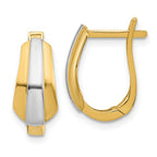 Leslie's 14K with Rhodium Polished Hinged Hoop Earrings