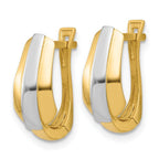 Leslie's 14K with Rhodium Polished Hinged Hoop Earrings - Image 2