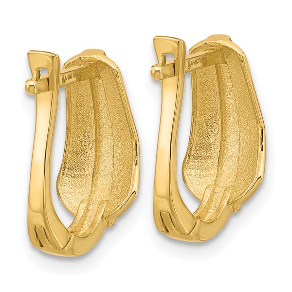 Leslie's 14K with Rhodium Polished Hinged Hoop Earrings - Image 4