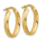 Leslie's 14K Polished and Grooved Oval Hoop Earrings - Image 4