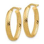 Leslie's 14K Polished and Grooved Oval Hoop Earrings - Image 2