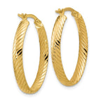 Leslie's 14K Polished and Grooved Oval Hoop Earrings - Image 4