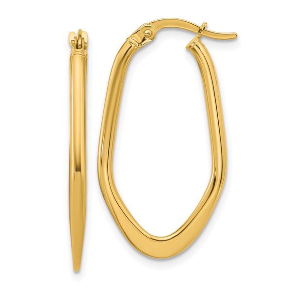 Leslie's 14K Polished Oval Hoop Earrings