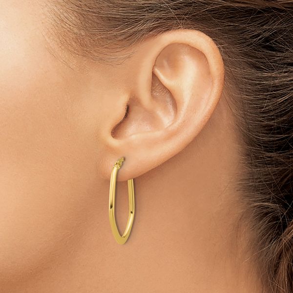 Leslie's 14K Polished Oval Hoop Earrings - Image 3