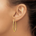 Leslie's 14K Polished Oval Hoop Earrings - Image 3