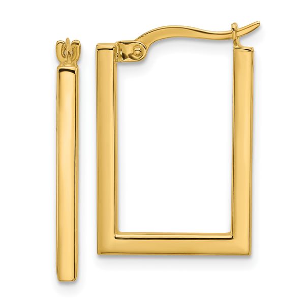 Leslie's 14K Polished Rectangle Hoop Earrings