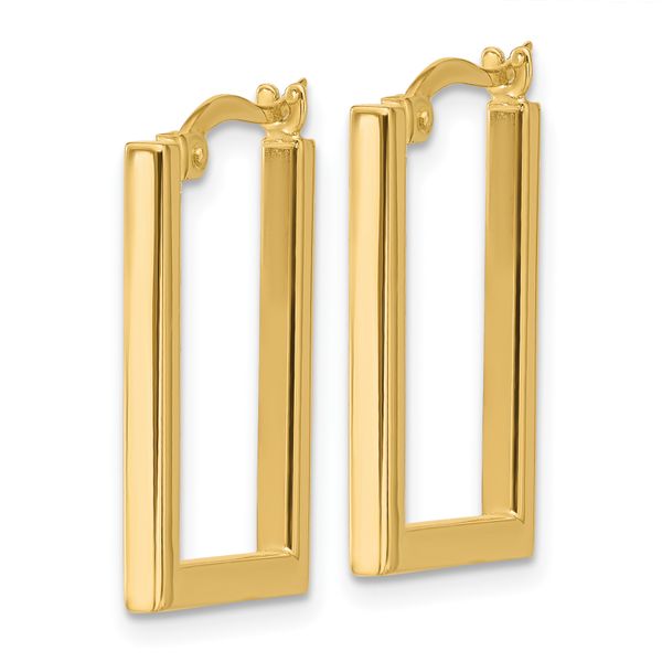 Leslie's 14K Polished Rectangle Hoop Earrings - Image 2