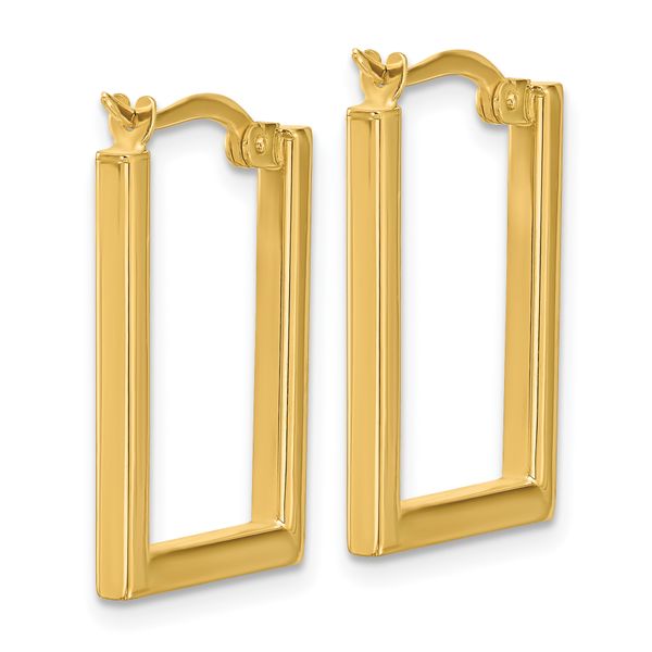 Leslie's 14K Polished Rectangle Hoop Earrings - Image 4