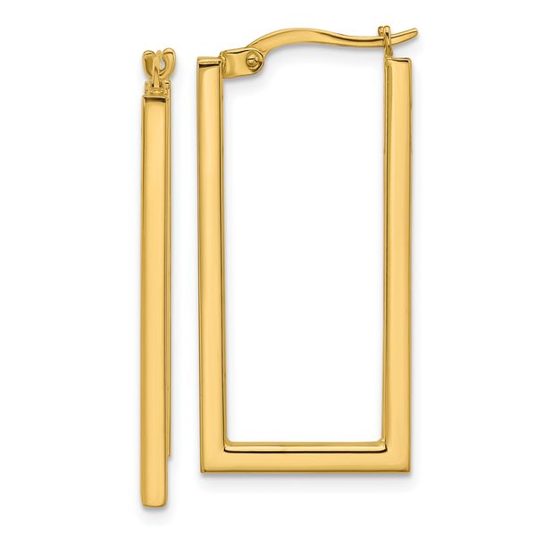 Leslie's 14K Polished Rectangle Hoop Earrings