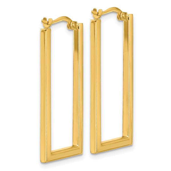 Leslie's 14K Polished Rectangle Hoop Earrings - Image 4